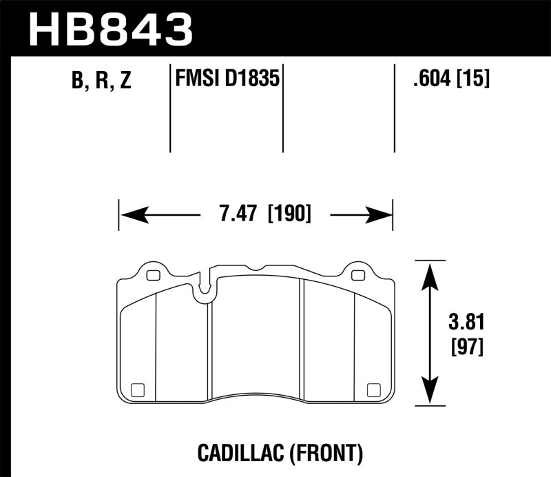 Pastillas de freno delanteras de competición Hawk 2016 Cadillac CTS DTC-70