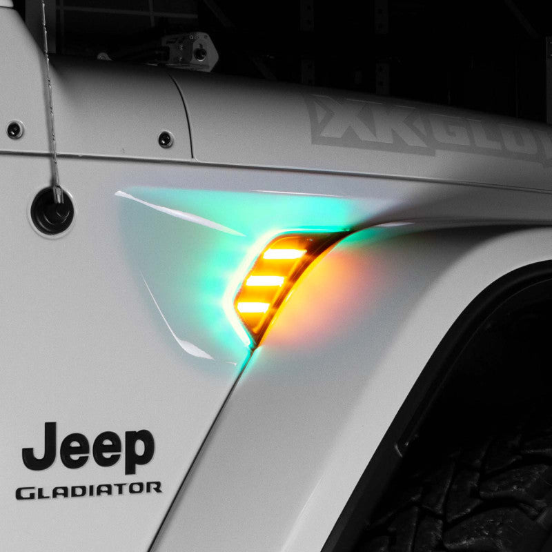 Luz de ventilación de aire JEEP XK Glow XKchrome RGB + luz de giro ámbar y luz de circulación