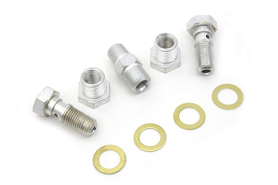 Cadmium Oil Line Fitting Kit For Harley-Davidson 1936-1941