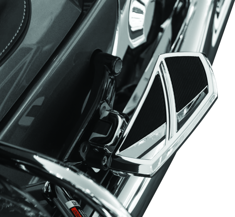 Adaptador de estribo de pasajero Kuryakyn con estrías en cromo indio