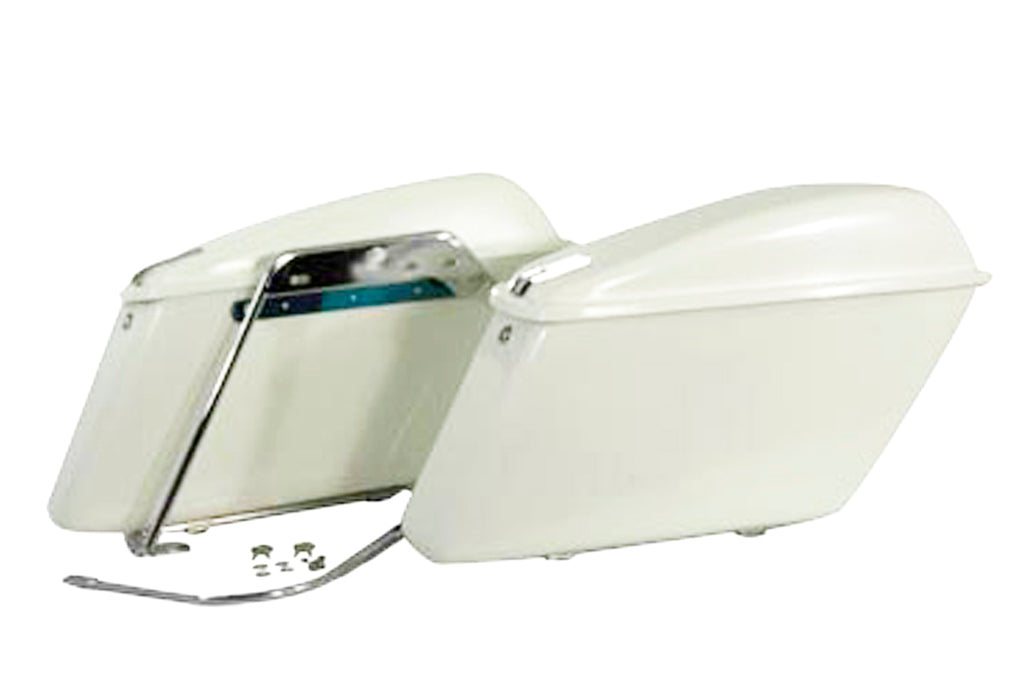 Replica Saddlebag Set White For Harley-Davidson Shovelhead FL 1977-1984
