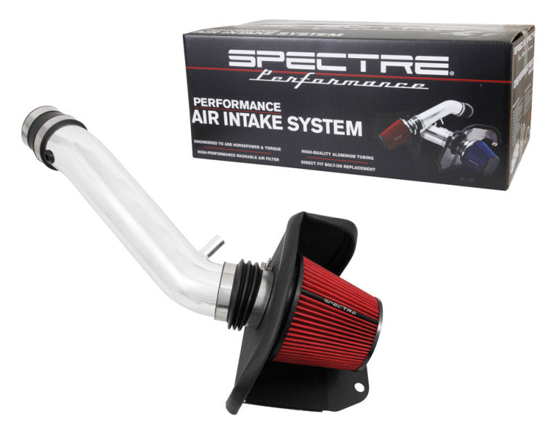 Kit de admisión de aire Spectre 16-18 Jeep Grand Cherokee V6-3.6LF/I - Pulido con filtro rojo