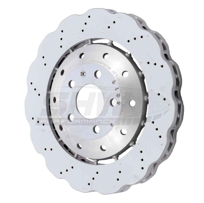 SHW 14-20 Audi R8 5,2 l (ohne Keramikbremse) vordere gebohrte, gewellte LW-Bremsscheibe (4S0615301B)