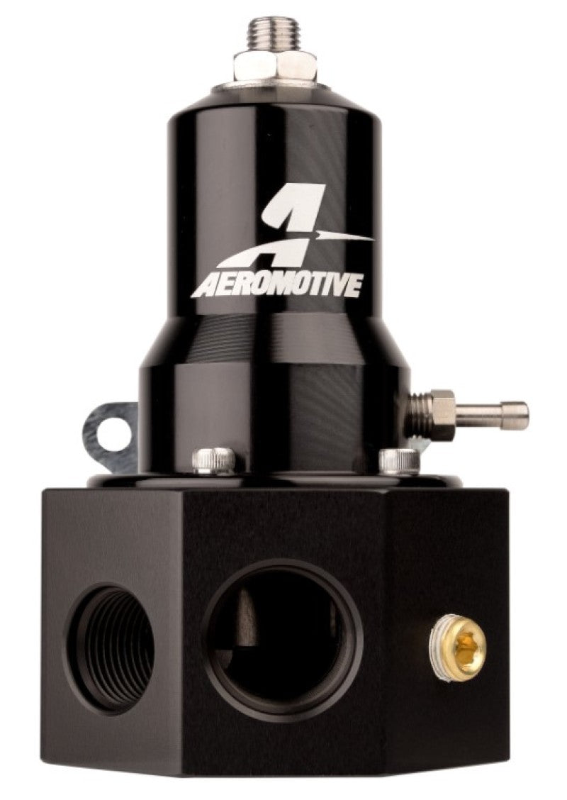 Regulador de presión de combustible ajustable Aeromotive 30-120 PSI Válvula .313 -3x -8 / 1x -10 Entrada -10 Retorno
