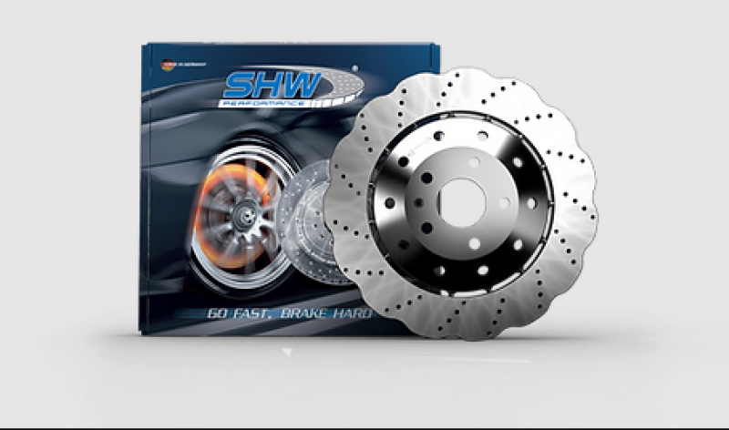 SHW 14-20 Audi R8 5,2 l (ohne Keramikbremse) vordere gebohrte, gewellte LW-Bremsscheibe (4S0615301B)