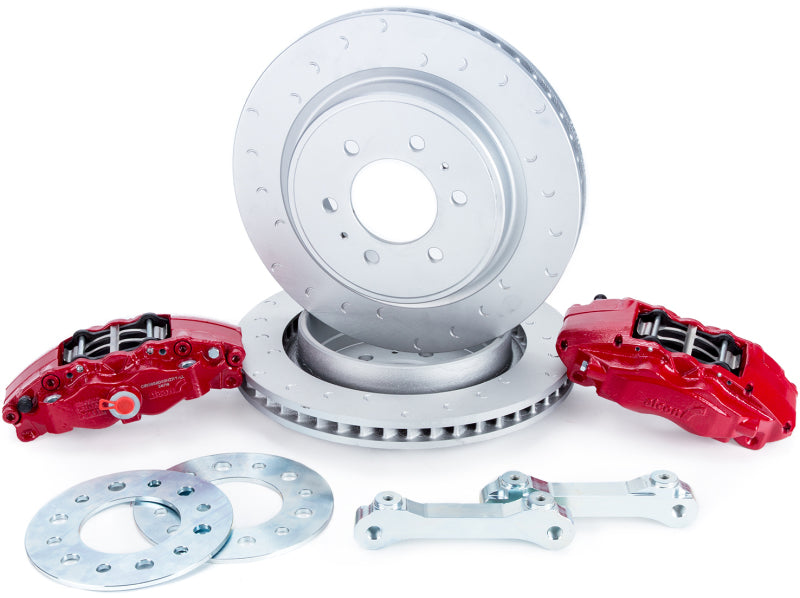 Alcon 10-14 &amp; 17-18 Raptor/09-17 F150 360x32 Rotoren 4-Kolben Rot Hinterradbremsensatz ohne elektrische Parkbremse