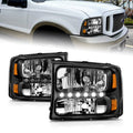 ANZO 2000-2004 Ford Excursion Kristallscheinwerfer, schwarz, mit LED, 1 Stück