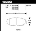 Pastillas de freno delanteras de competición Hawk 13-15 Honda Civic Si DTC-60