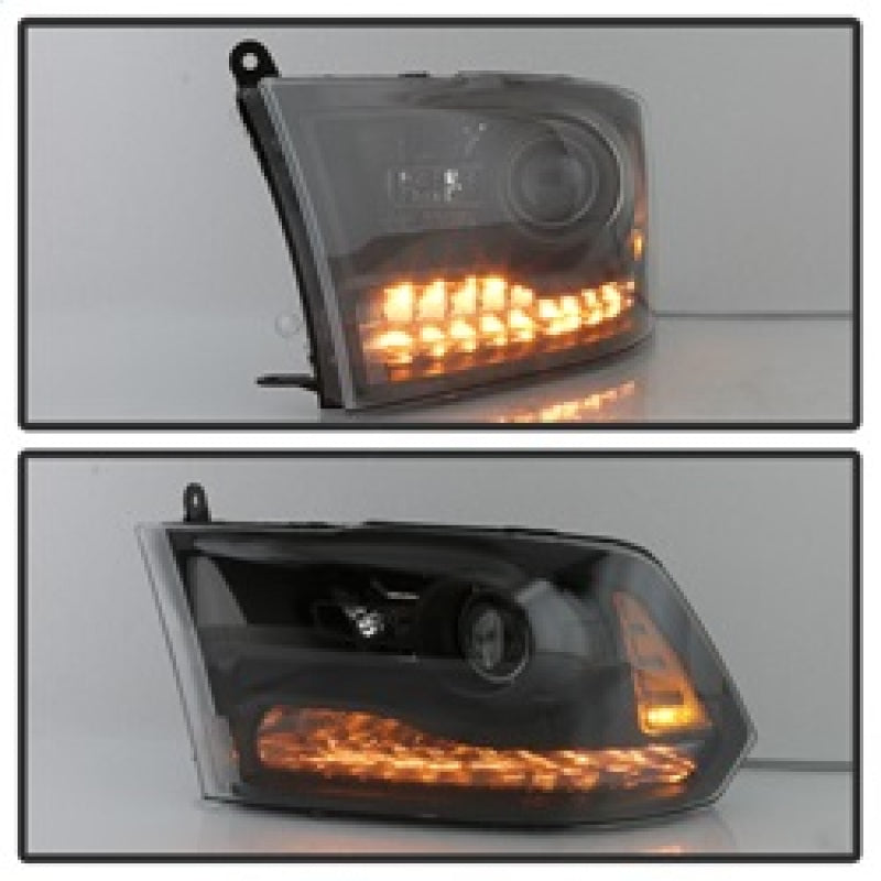 Faros delanteros con proyector xTune Dodge Ram 13-17 (con LED de fábrica) - Negro HD-JH-DR13-P-BK