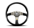 Momo Tuner Steering Wheel 350 mm - Black Leather/Red Stitch/Black Spokes