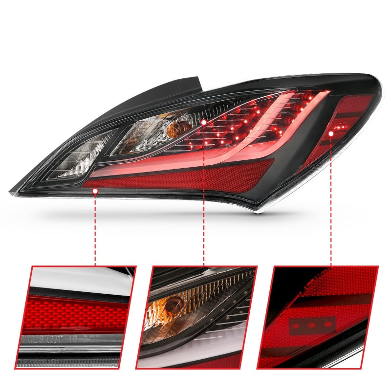 ANZO 10-13 Hyundai Genesis 2DR LED-Rücklichter getönt