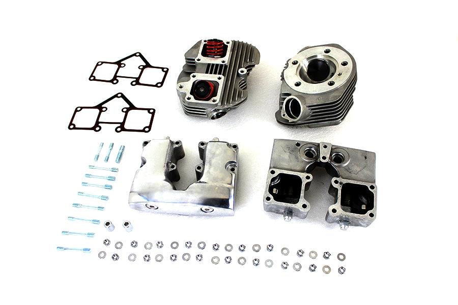 Cylinder Head Set With Polished Rocker Box For Harley-Davidson Shovelhead 66-77