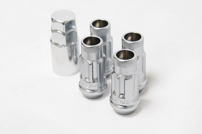 Wheel Mate 12x1.25 48mm Muteki SR48 Silver Open End Locking Lug Nut - Set of 4