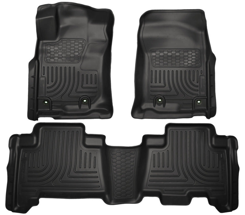 Revestimiento para piso de asiento delantero y segundo color negro para Toyota 4Runner WeatherBeater 2013 de Husky Liners