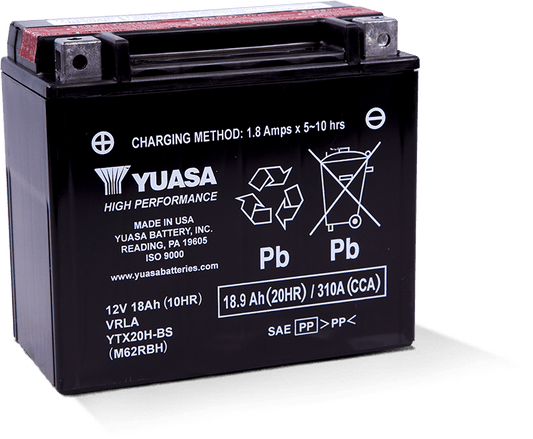 Yuasa YTX20H-BS Hochleistungs-AGM-12-Volt-Batterie (Flasche im Lieferumfang enthalten)