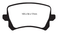 EBC 15+ Audi Q3 2.0 Turbo Redstuff Rear Brake Pads