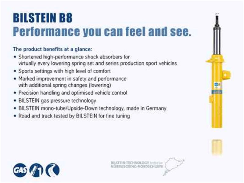 Bilstein B8 Performance Plus 11-16 Ford Fiesta SE L4 1.6L HINTEN Einrohr-Stoßdämpfer