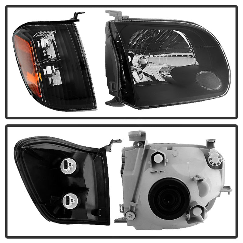 Faros delanteros y luces de esquina de estilo OEM Xtune Toyota Tundra Double Cab 05-06, color negro HD-JH-TTUN05-AM-BK