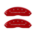 MGP 4 Caliper Covers Engraved Front & Rear C5/Corvette Red finish silver ch