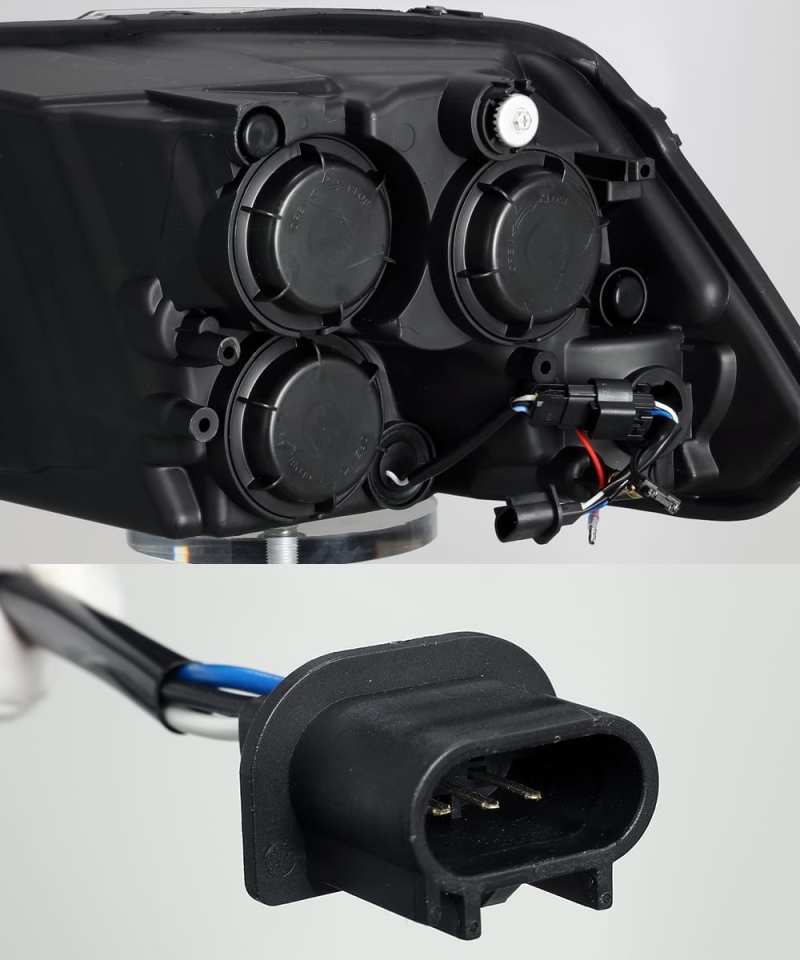 Faros delanteros AlphaRex 09-18 Ram 1500HD LUXX Proj estilo Plnk Jet Blk con luz activa/señal secuencial/DRL ahumado