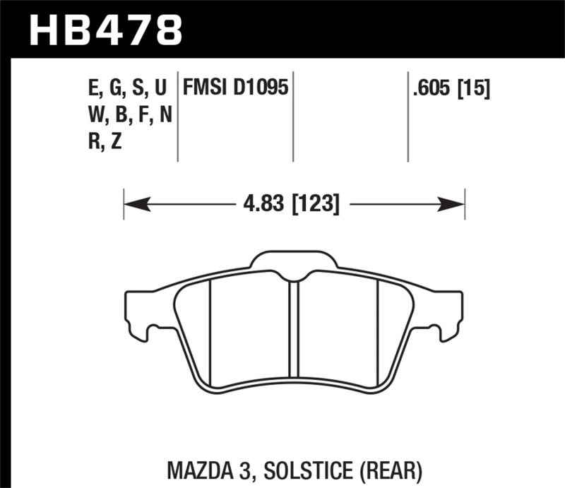 Hawk 13-14 Ford Focus ST / Mazda/ Volvo HP+ Street Bremsbeläge hinten