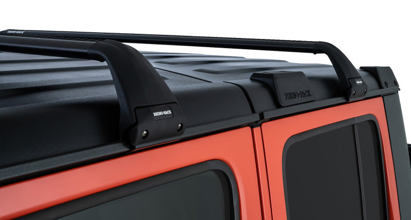 Rhino-Rack 07–22 Jeep Wrangler JK/JL 4-Türer Hardtop Vortex SG 2-Stangen-Dachgepäckträger – Schwarz