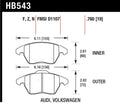 Hawk 2006-2009 Audi A3 TFSIi Quattro 2.0 HPS 5.0 Front Brake Pads