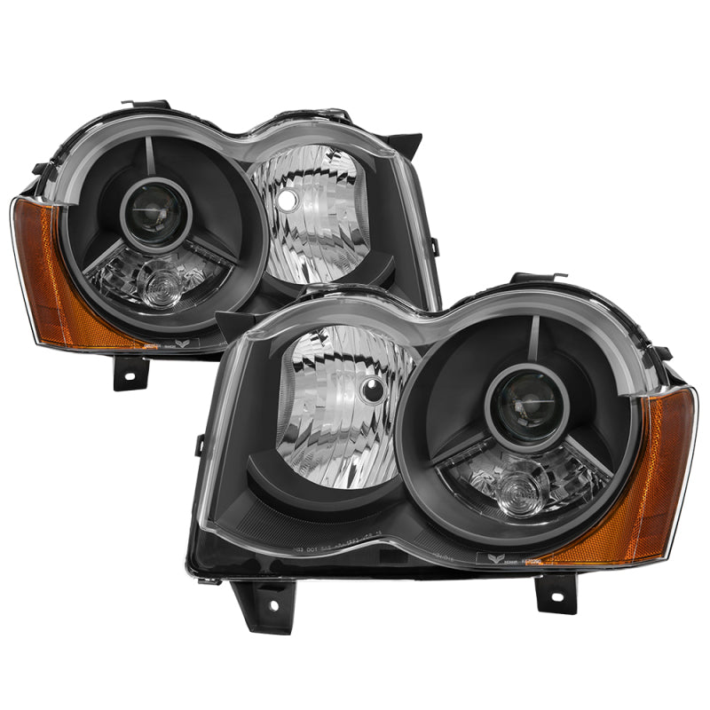 Faros delanteros con proyector estilo OEM xTune para Jeep Grand Cherokee 08-10, color negro PRO-JH-JGC08-AM-BK