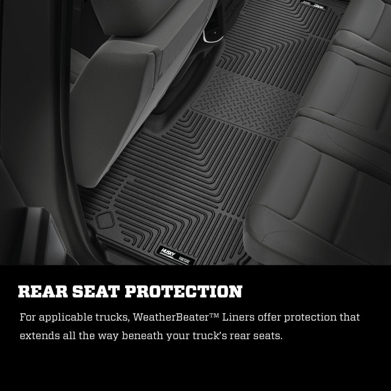 Husky Liners 2019 Ram 1500 Crew Cab WeatherBeater Schwarze Bodenbeläge für die erste Reihe