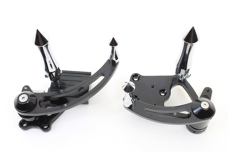 Black Billet 2" Extended Forward Control Set For Harley-Davidson Softail
