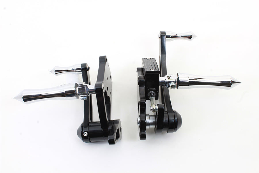 Juego de controles delanteros extendidos Black Billet de 2" para Harley-Davidson Softail