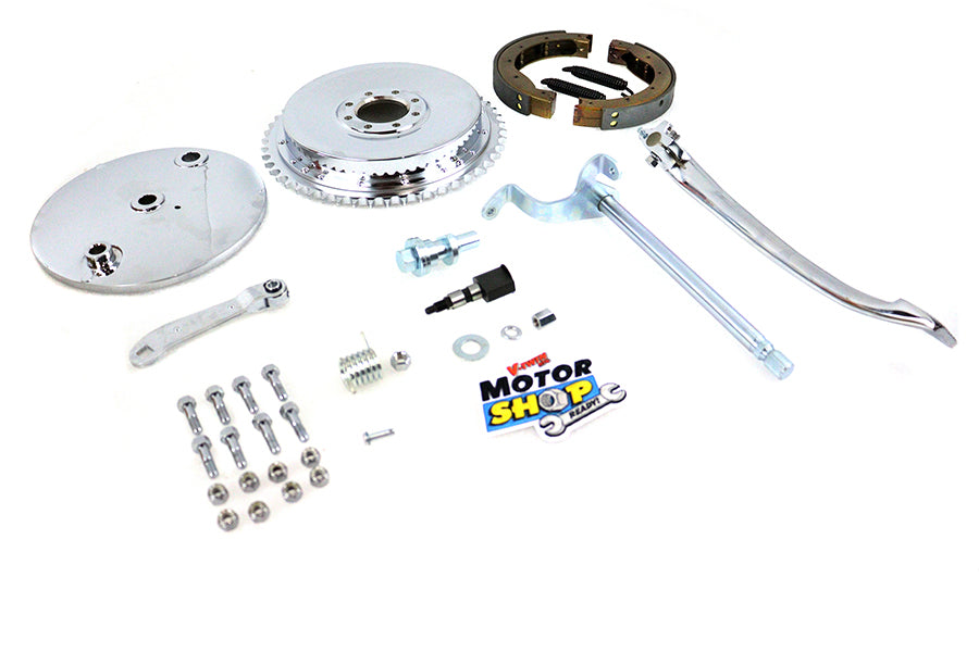 Rear Drum Brake Kit Chrome For Harley-Davidson Sportster Ironhead 1973-1974