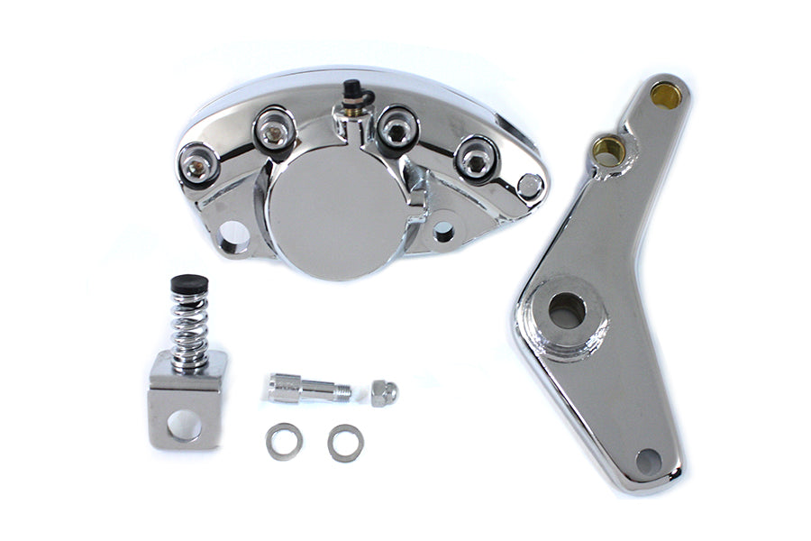 Chrome Banana Rear Brake Caliper & Bracket For Harley-Davidson Shovelhead