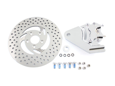 Chrome Rear 4 Piston Caliper and 11-1/2" Disc Kit For Harley-Davidson Softail