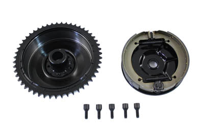 Rear Mechanical Brake Drum Kit Black For Harley-Davidson 1936-1957