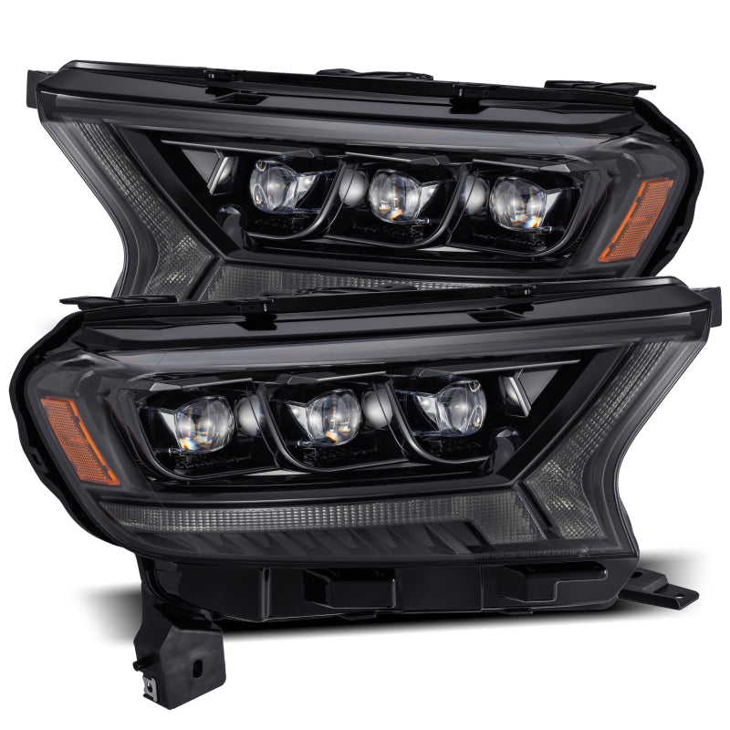 Faros delanteros LED AlphaRex NOVA para Ford Ranger 19-21, estilo plnk, Alpha Blk con luz activa, señal de secuencia y DRL