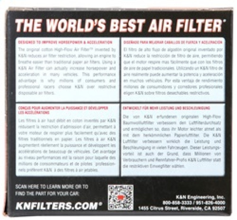 K&N Filter Universal Rubber Filter 2 1/4 inch Flange 3 1/2 inch OD 4 inch Height