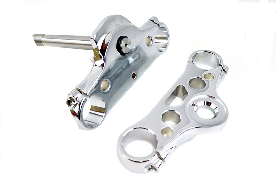 Juego de tres árboles cromados de 49 mm para Harley-Davidson Dyna 2006-2007