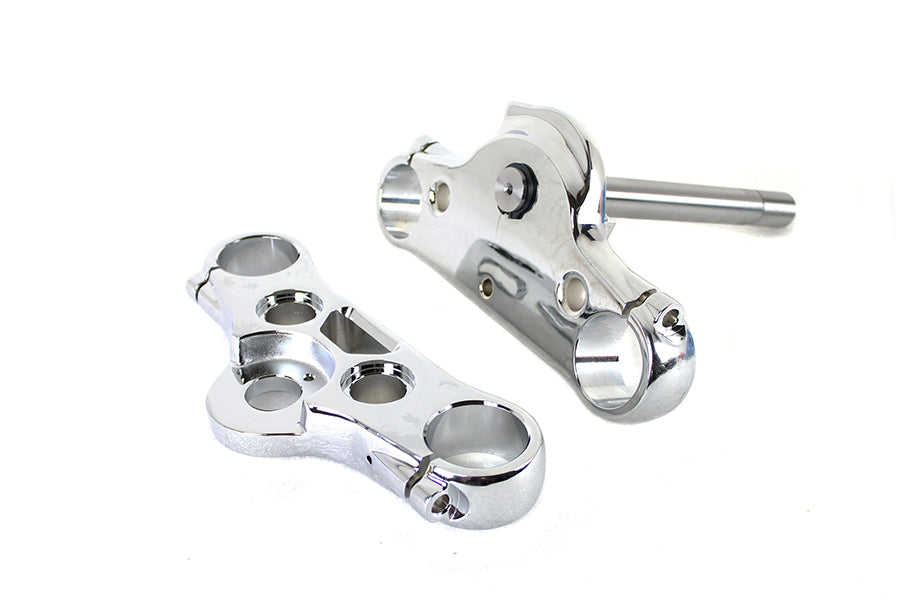 Juego de tres árboles cromados de 49 mm para Harley-Davidson Dyna Wide Glide 2006-2007