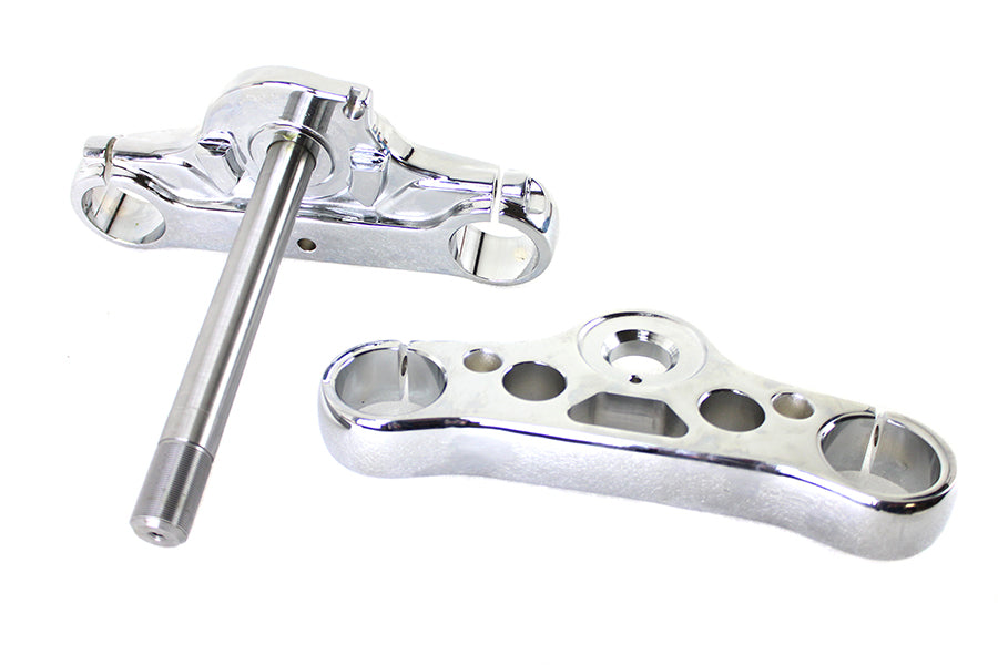 Juego de tres árboles cromados de 49 mm para Harley-Davidson Dyna Wide Glide 2006-2007