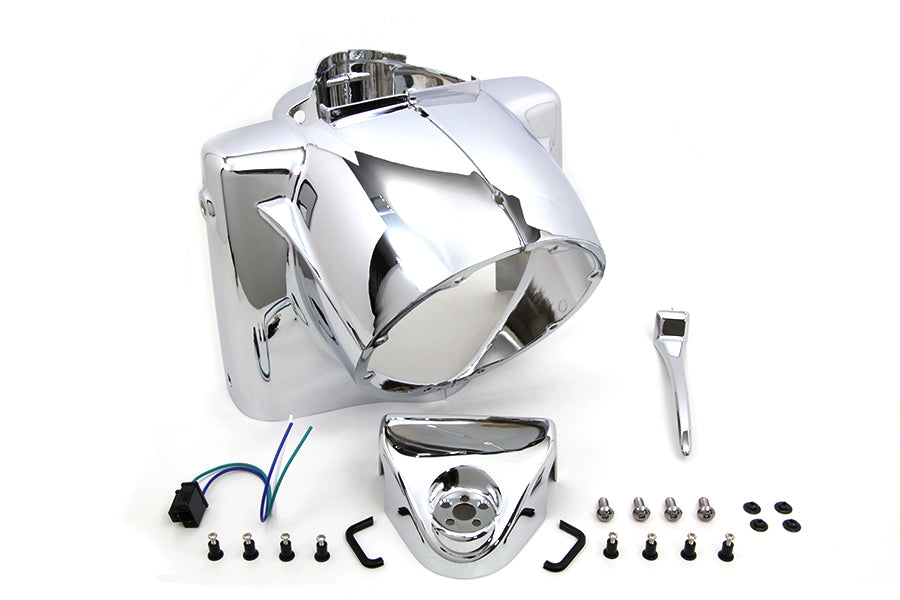 Headlamp Nacelle Cowl Assembly Chrome For Harley-Davidson Road King 1986-2013