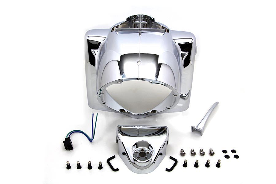 Headlamp Nacelle Cowl Assembly Chrome For Harley-Davidson Road King 1986-2013