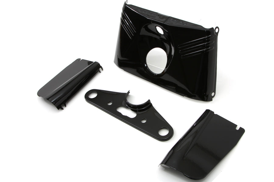 Kit de cubierta de árbol triple réplica Hydra Glide negra Harley-Davidson FLH 1949-1959