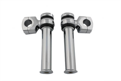 Chrome 5-1/4" Offset Dog Bone Riser Set For Harley-Davidson