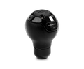 Momo Nero Shift Knob - Tall Black Leather, Black Chrome Insert