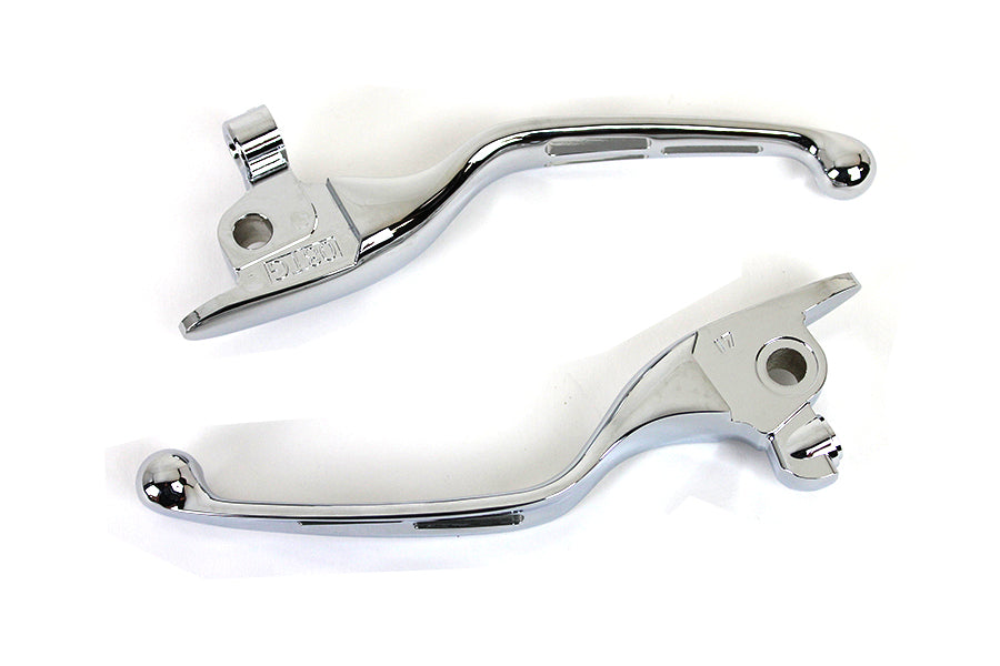 Slotted Chrome Hand Control Lever Kit For Harley-Davidson Touring 2017 And Later