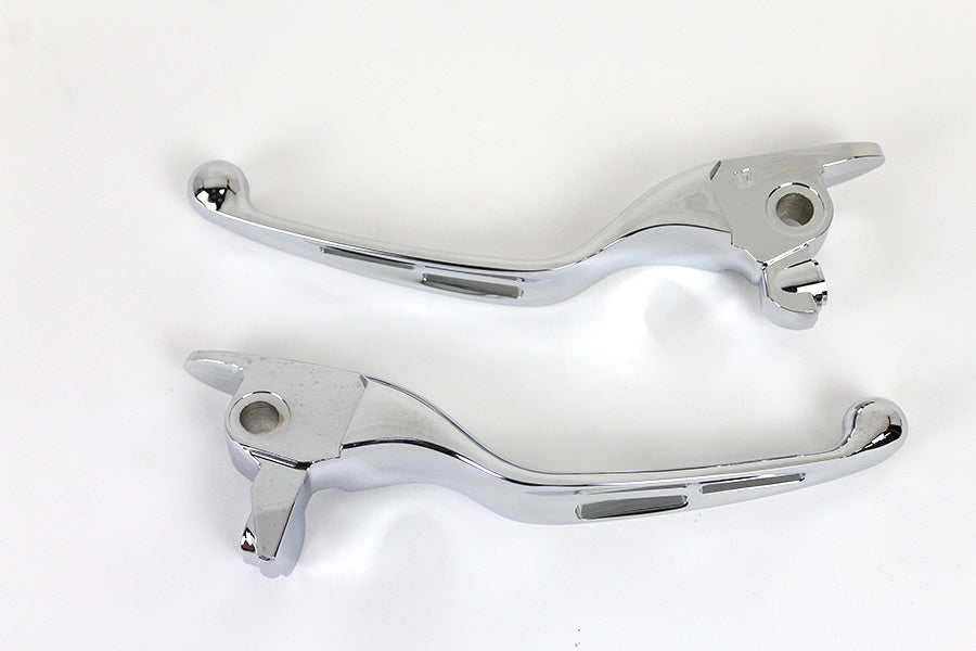 Slotted Chrome Hand Control Lever Kit For Harley-Davidson Touring 2017 And Later