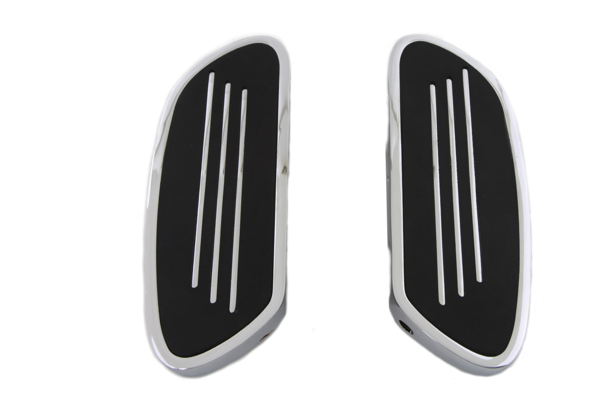 Driver Footboard Set Chrome Streamliner Style For Harley-Davidson