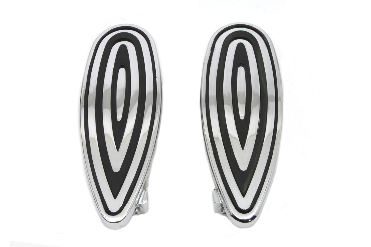 Oval Billet Footboard Set Chrome For Harley-Davidson