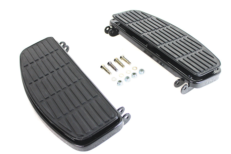 Driver Black 'D' Shape Footboard Set For Harley-Davidson 1940-1984